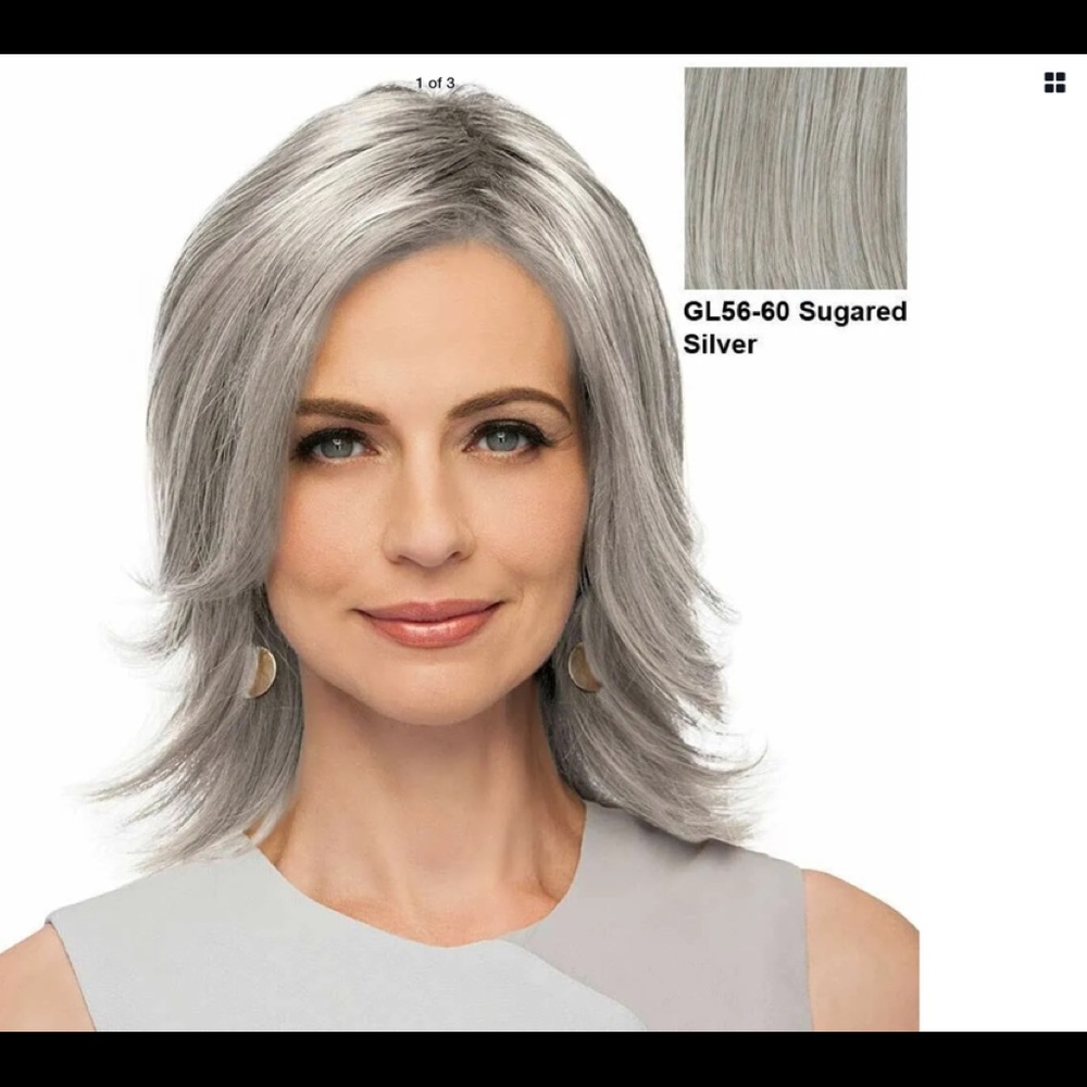Topper wiglet 56/60 new silver top perfect